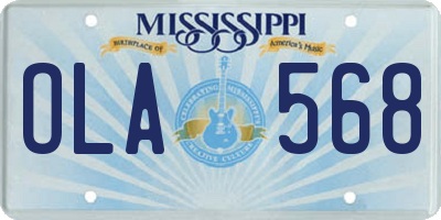 MS license plate OLA568