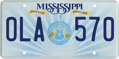 MS license plate OLA570