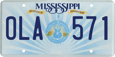 MS license plate OLA571