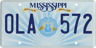 MS license plate OLA572