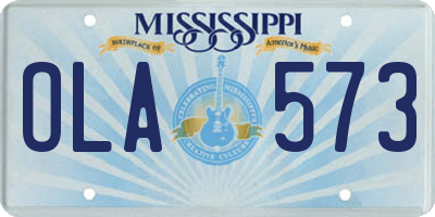 MS license plate OLA573