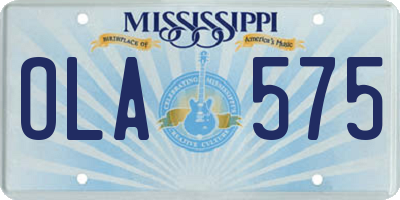 MS license plate OLA575