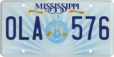 MS license plate OLA576