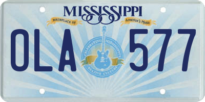 MS license plate OLA577