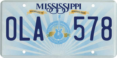 MS license plate OLA578