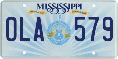 MS license plate OLA579