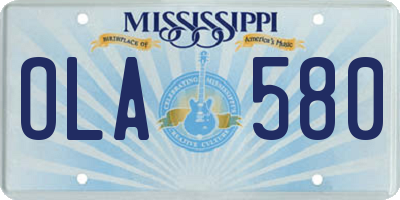 MS license plate OLA580