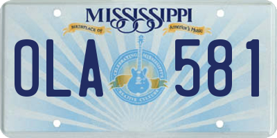 MS license plate OLA581