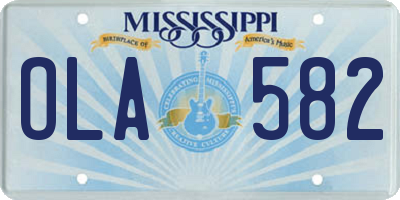 MS license plate OLA582