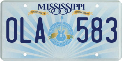 MS license plate OLA583