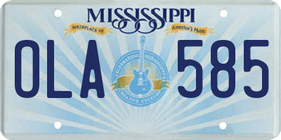 MS license plate OLA585