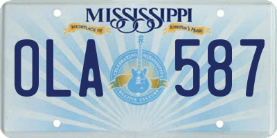 MS license plate OLA587