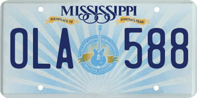 MS license plate OLA588
