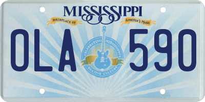 MS license plate OLA590