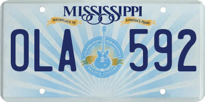 MS license plate OLA592