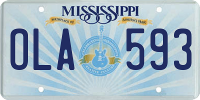 MS license plate OLA593