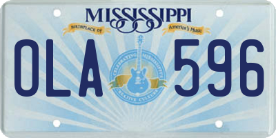 MS license plate OLA596