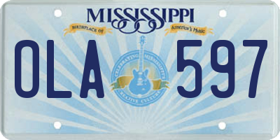 MS license plate OLA597