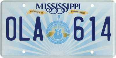 MS license plate OLA614