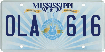 MS license plate OLA616