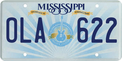 MS license plate OLA622