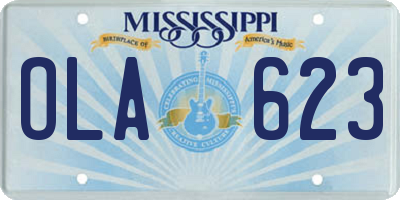 MS license plate OLA623