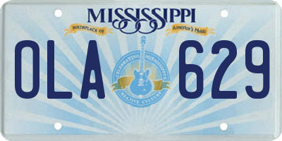 MS license plate OLA629