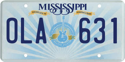 MS license plate OLA631