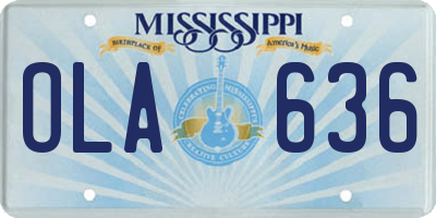 MS license plate OLA636