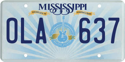 MS license plate OLA637