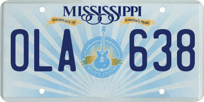 MS license plate OLA638