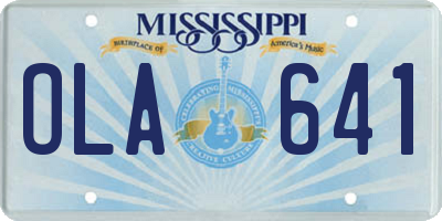 MS license plate OLA641