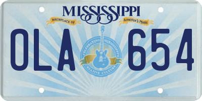 MS license plate OLA654