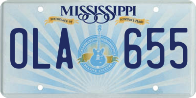 MS license plate OLA655