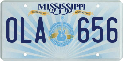 MS license plate OLA656