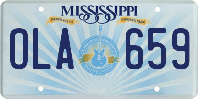 MS license plate OLA659