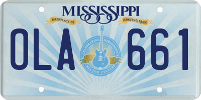 MS license plate OLA661