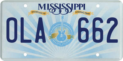MS license plate OLA662