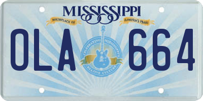 MS license plate OLA664