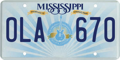 MS license plate OLA670