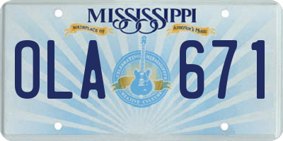 MS license plate OLA671