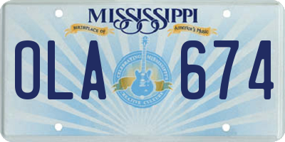 MS license plate OLA674
