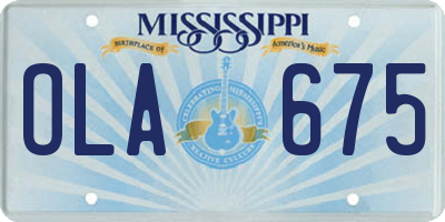 MS license plate OLA675