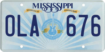 MS license plate OLA676