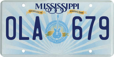 MS license plate OLA679