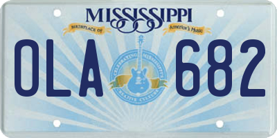 MS license plate OLA682