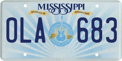MS license plate OLA683