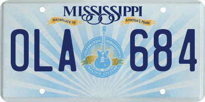 MS license plate OLA684