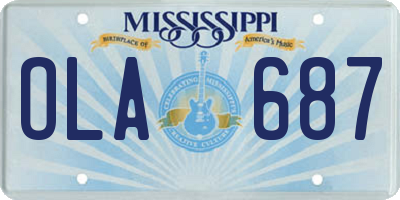 MS license plate OLA687