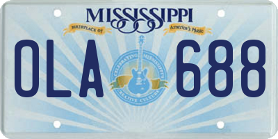 MS license plate OLA688